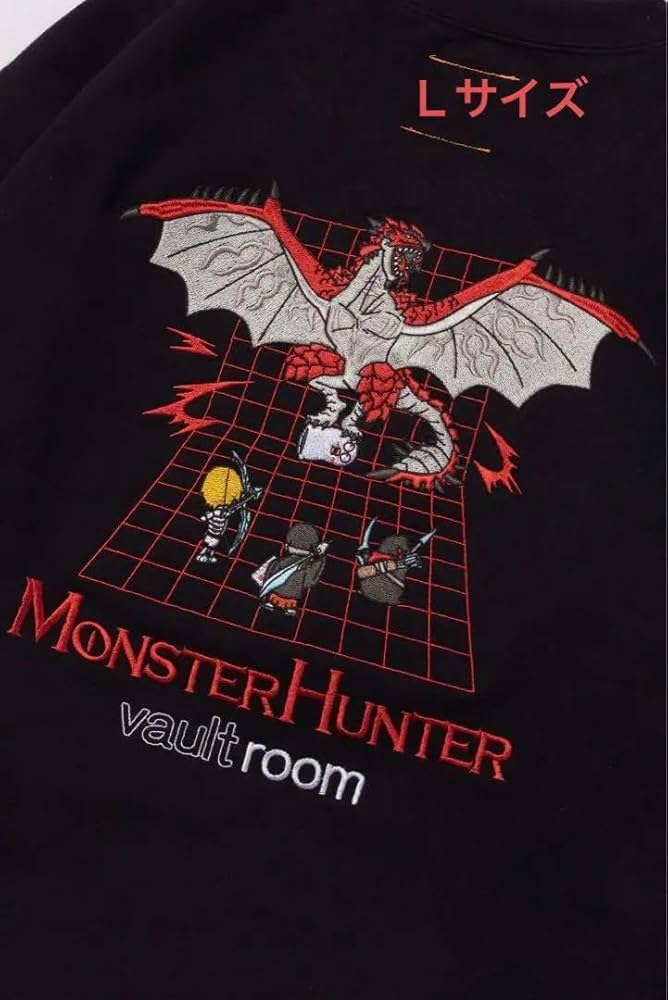 ボルトルームモンハン（VR × Rathian CREWNECK ） Amazon.co.jp: vaultroomVR × Rathian CREWNECK BLKモンハン